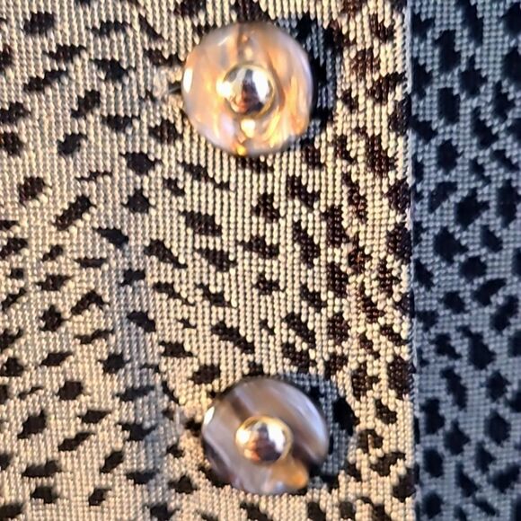 Stephanie Thomas Sport Vintage Buttondown Long Blouse Green & Black Print, Sz 16 - Picture 10 of 10